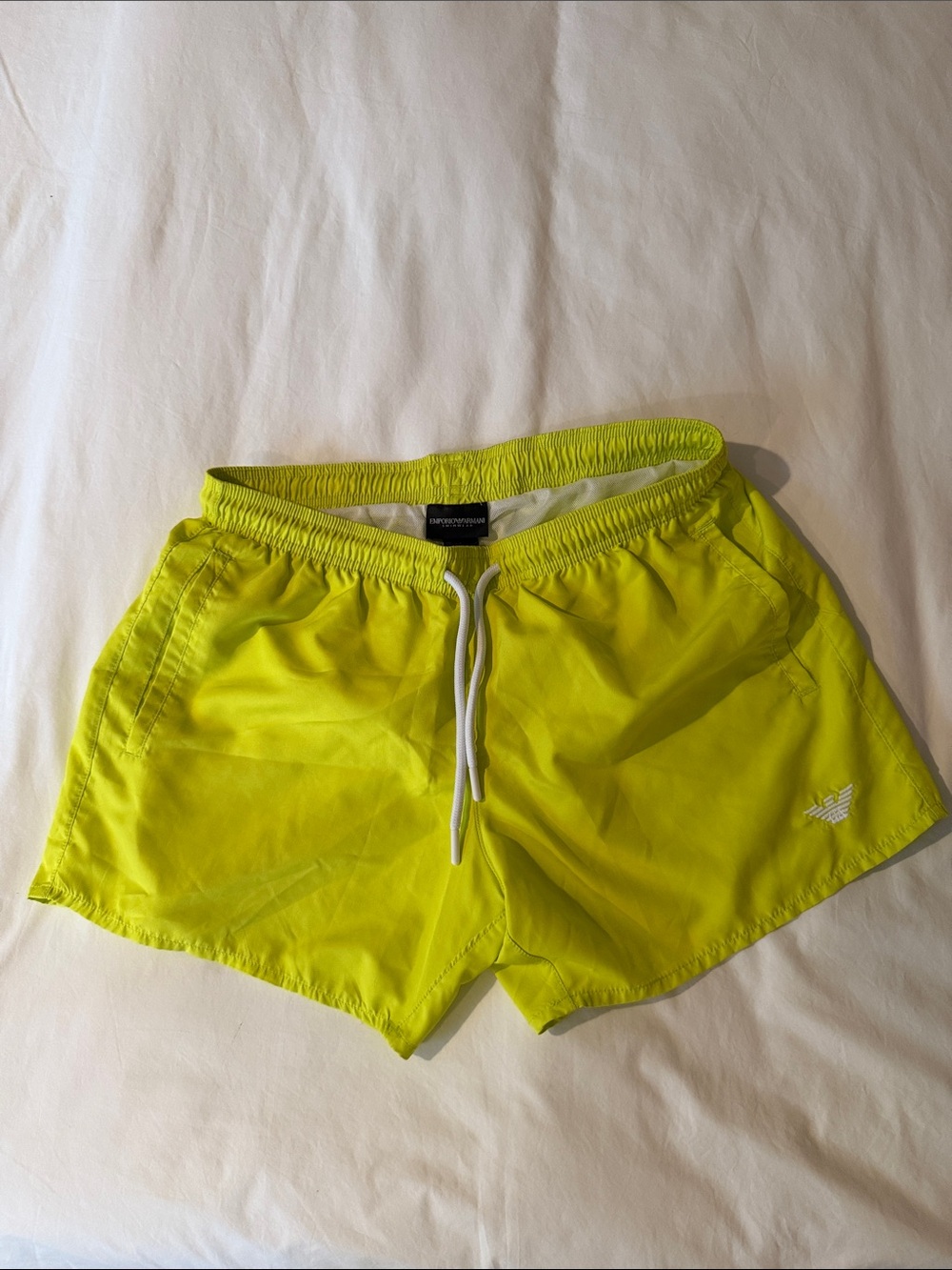 Emporio Armani Yellow Athletic Swim Shorts